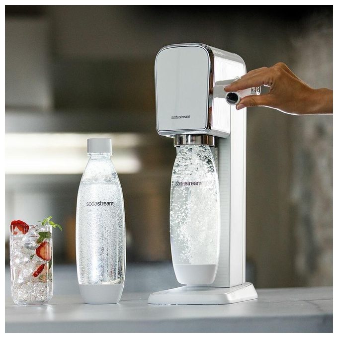 SodaStream 1013511410 ART Gasatore d'Acqua Starter Kit Bottiglia 1 L Ricarica CO2 60 L Snap-lock colore Bianco