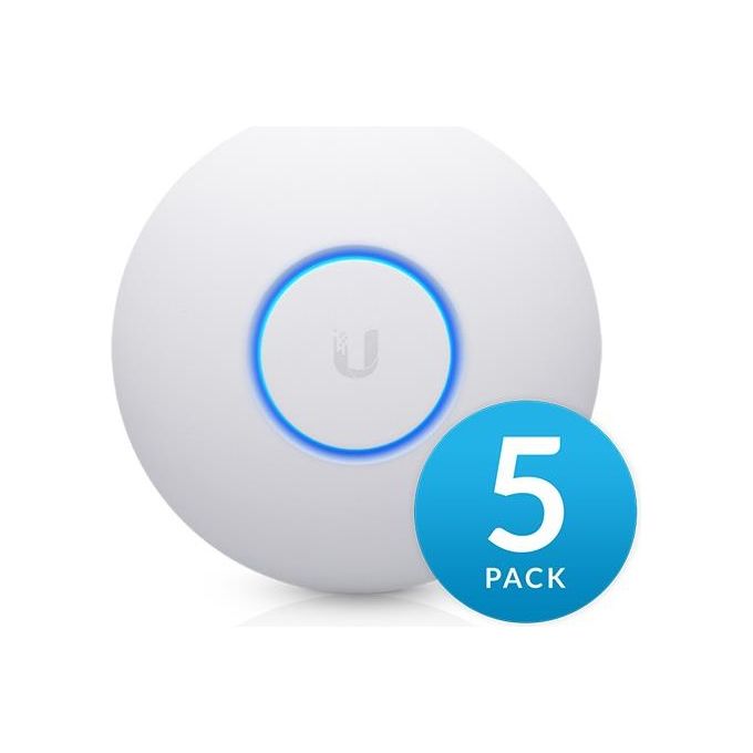 UBIQUITI UAP-NANOHD-5 UniFi nanoHD Access Point di Rete Wi-Fi 5 Dual-Band 1733 MBit-s PoE 5 pezzi colore Bianco