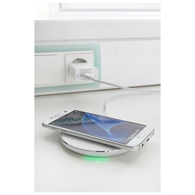 Intenso WA1 Caricatore Wireless QI con Fast Charge e Adattatore Bianco