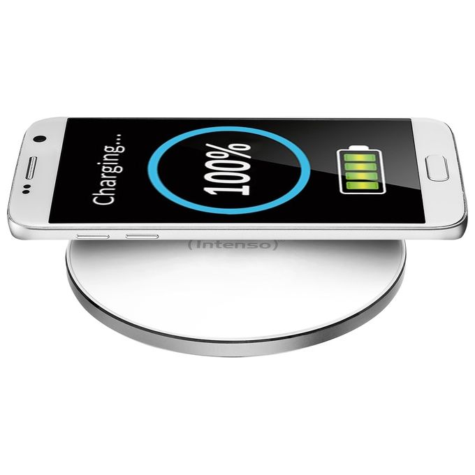 Intenso WA1 Caricatore Wireless QI con Fast Charge e Adattatore Bianco