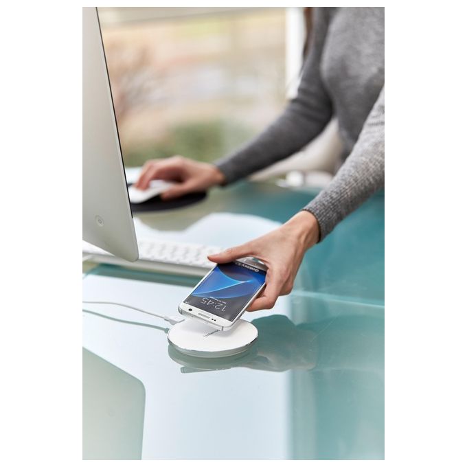 Intenso WA1 Caricatore Wireless QI con Fast Charge e Adattatore Bianco