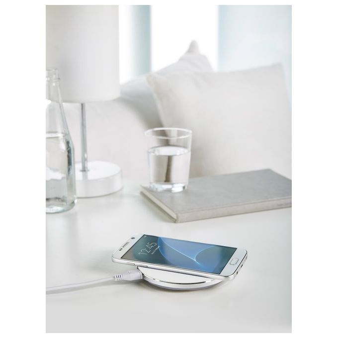 Intenso WA1 Caricatore Wireless QI con Fast Charge e Adattatore Bianco