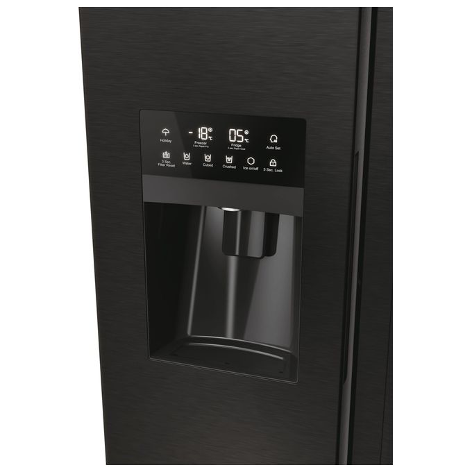 Haier HSR5918DIPB SBS 90 Serie 5 Frigorifero Americano Side by Side 511 L 177 cm Classe D 40 dB No Frost Dispenser Acqua e Ghiaccio colore Nero