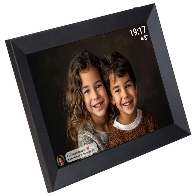 Denver 119101040470 PFF-1012B Cornice Digitale Wi-Fi 10,1'' HD IPS 16 GB Memoria Interna con Touchscreen e App Frameo colore Nero
