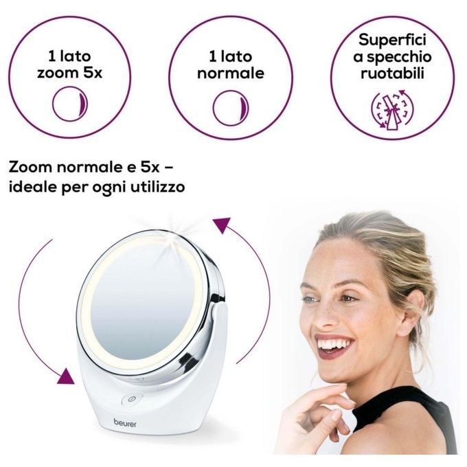 Beurer BS 49 Specchio Cosmetico con Luce 17,5x19x10cm