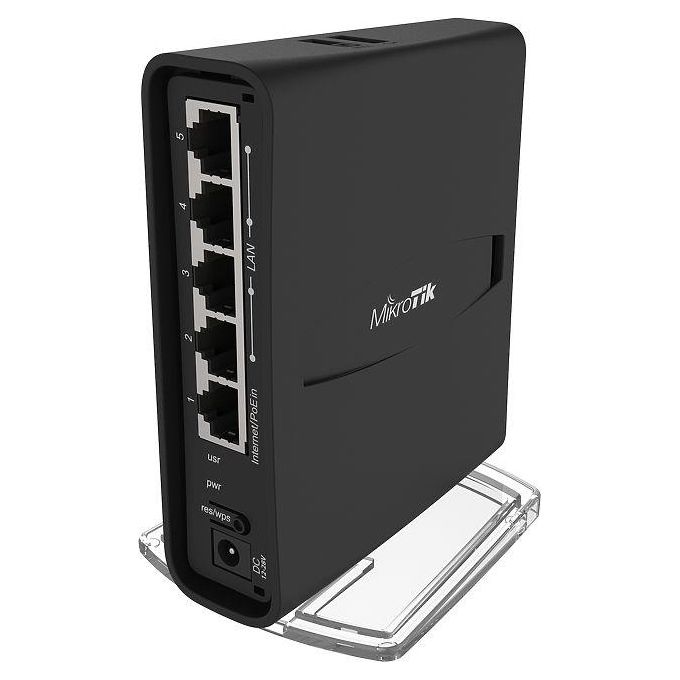 MikroTik RBD52G-5HACD2HND-TC hAP ac² Router Wi-Fi Dual Band 1167 Mbit-s 5 porte Gigabit USB 2.0 PoE passivo colore Nero
