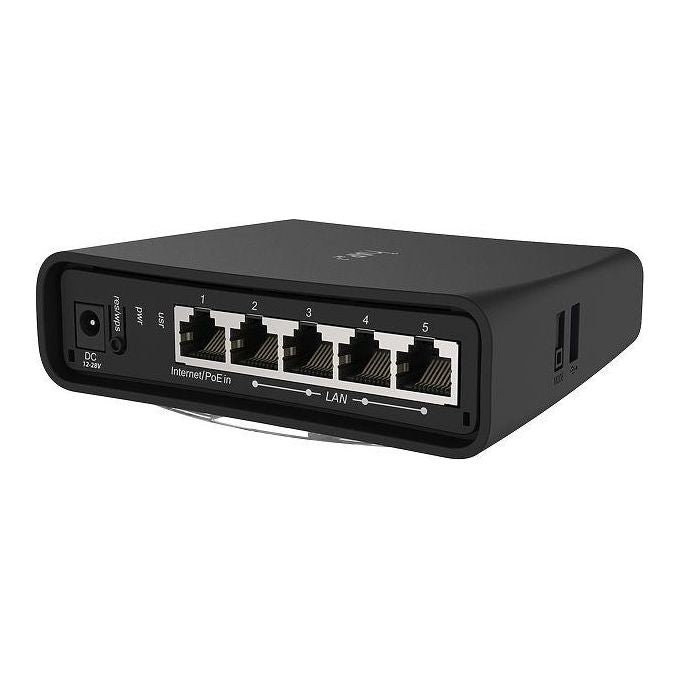 MikroTik RBD52G-5HACD2HND-TC hAP ac² Router Wi-Fi Dual Band 1167 Mbit-s 5 porte Gigabit USB 2.0 PoE passivo colore Nero