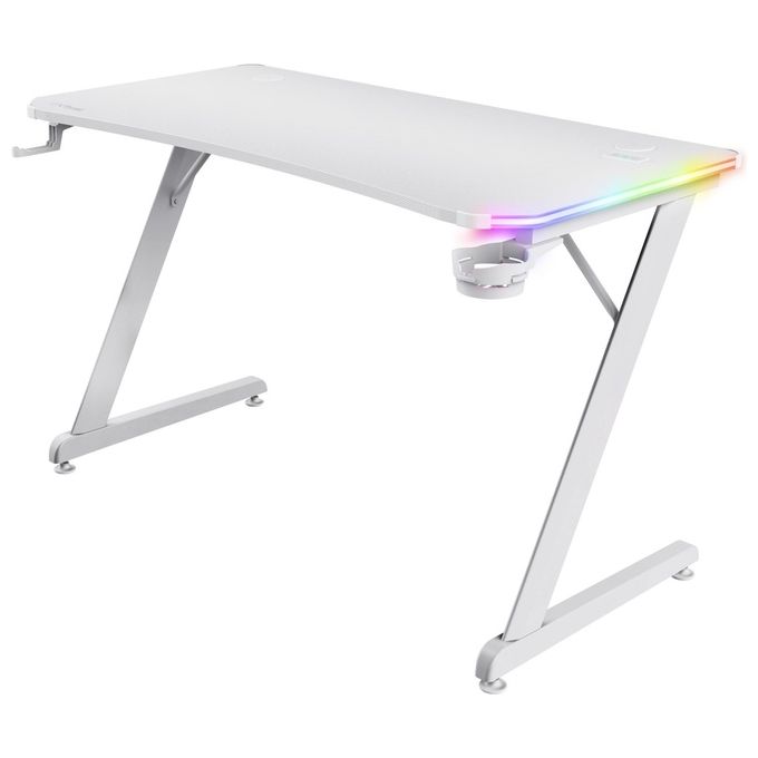 Trust GXT 709W LUMINUS Scrivania Gaming Bianco