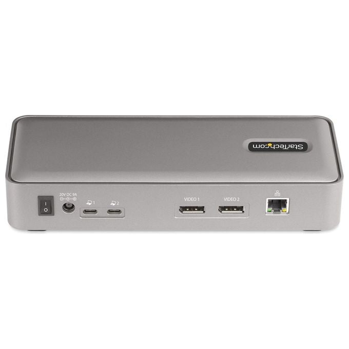 StarTech.com 129UE-USBC-KVM-DOCK KVM Docking Station USB-C per due laptop doppio monitor 4K 60 Hz hub USB 5 porte GbE alimentazione 90W 45W colore Argento