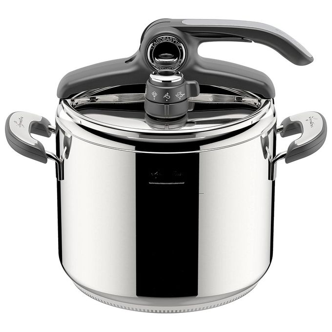 Lagostina 012019010707 Novia Vitamin Pentola a Pressione 7 L Acciaio Inox 18-10 Diametro 22 cm Adatta a Tutti i Piani di Cottura Inclusa Induzione con 6 Sistemi di Sicurezza e Valvola a 2 Pressioni colore Acciaio