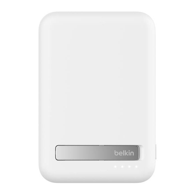 Belkin BPD008 BoostCharge Pro Power Bank Wireless 10000 mAh Qi2 15 W con Supporto Integrato e Ricarica Passante colore Bianco