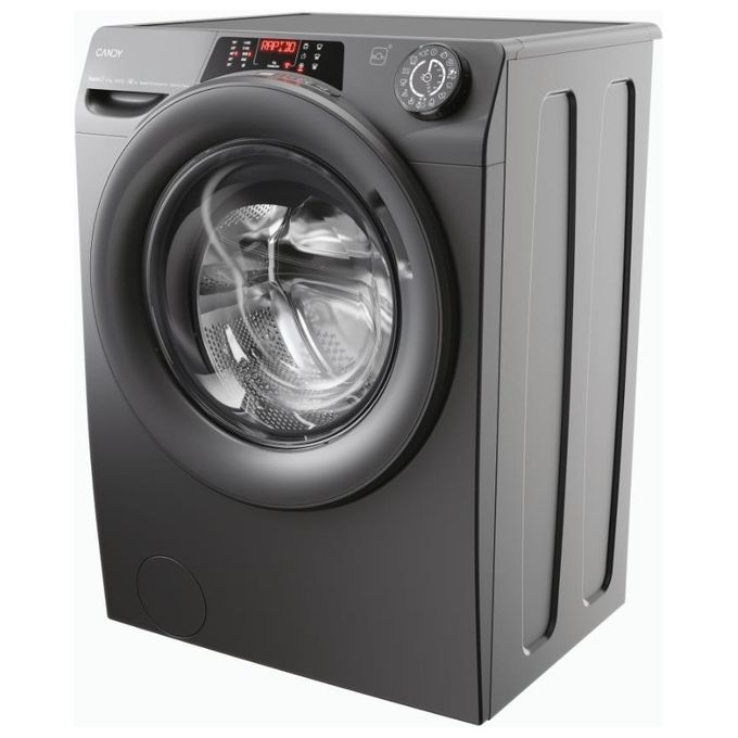 Candy RO6106DWMRR7-1-S RapidÓ - Lavatrice a carica frontale 10 kg, 1600 rpm, Classe A, Wi-Fi + BLE, Funzione vapore, (85×60×58 cm), Antracite