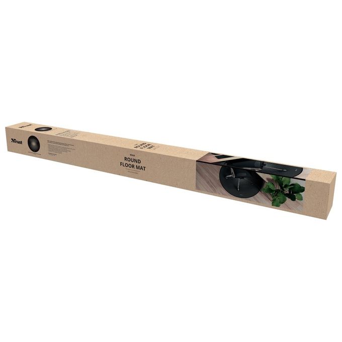 Trust 24134 Mika Tappetino per Pavimento Rotondo 117 cm Antiscivolo per Sedia Gaming e Ufficio colore Nero