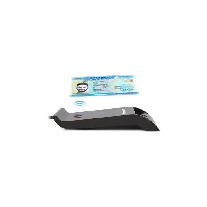 Hamlet HUSCR-NFC Lettore Smart Card USB Contactless NFC CIE 3.0 CRS CNS Firma Digitale Plug and Play colore Nero