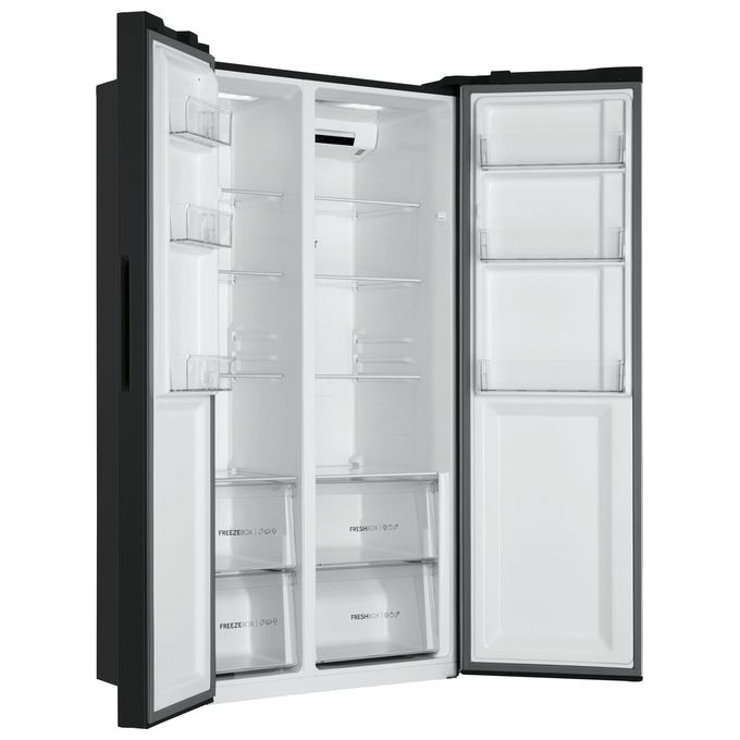 Haier HSR3918ENPB Serie 3 Frigorifero Side by Side 528 L 177,5 cm Classe E 38 dB No Frost Multi Air Flow colore Nero
