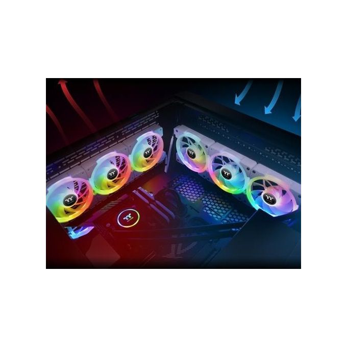 Thermaltake CL-F161-PL12SW-A SWAFAN EX12 Ventola per PC 120 mm 3 pz RGB 12 V Cuscinetto Idraulico colore Bianco