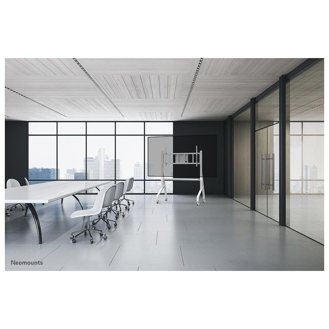 Neomounts FL50-575WH1 Carrello TV Mobile Altezza Regolabile 129-139 cm Capacita' 125 Kg VESA 100x100-1100x600 mm colore Bianco