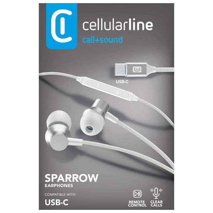 Cellular Line Auricolare In-Ear Type-C Bianco