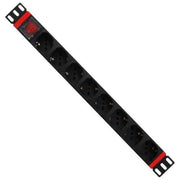 WP WPN-PDU-C01-08 Multipresa Rack 19'' 1U 8 Prese Universali Schuko IEC320 C14 250V 3500W colore Nero