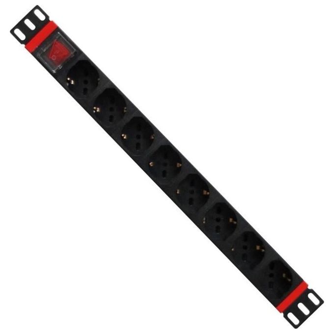 WP WPN-PDU-C01-08 Multipresa Rack 19'' 1U 8 Prese Universali Schuko IEC320 C14 250V 3500W colore Nero