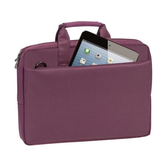 Rivacase Borsa per Notebook 15,6'' Tasca Esterna Tracolla Antiscivolo Viola