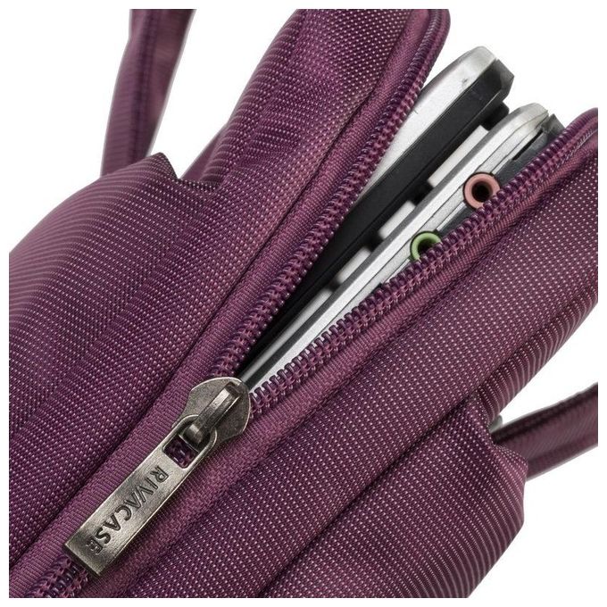 Rivacase Borsa per Notebook 15,6'' Tasca Esterna Tracolla Antiscivolo Viola