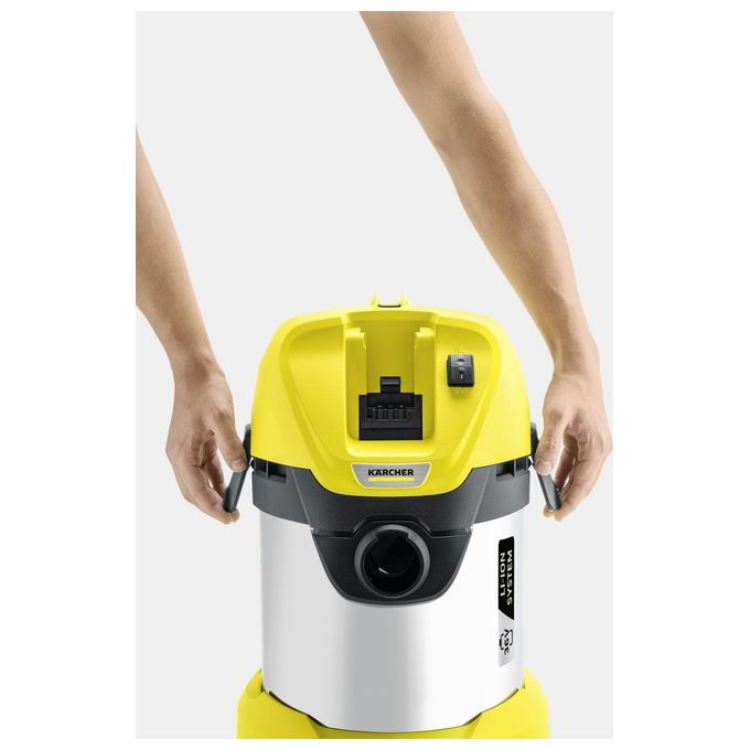 Karcher 1.629-950.0 Aspiratore Solidi Liquidi WD 3 Battery Premium Capacita' Vano di Raccolta Capacita' 17 Litri