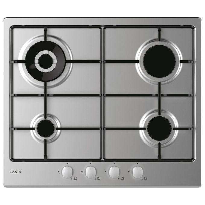 Candy CHW6BR4WX Piano Cottura a Gas 4 Zone 60 cm Acciaio Inox