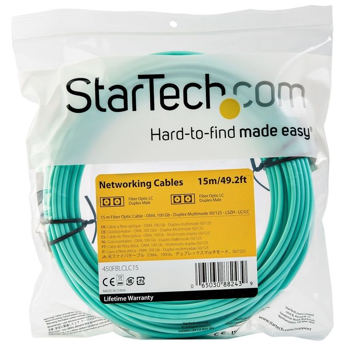 Startech Cavo Fibra Ottica Patch Multimodale Lc a Lc Duplex 50-125 Om4 15mt