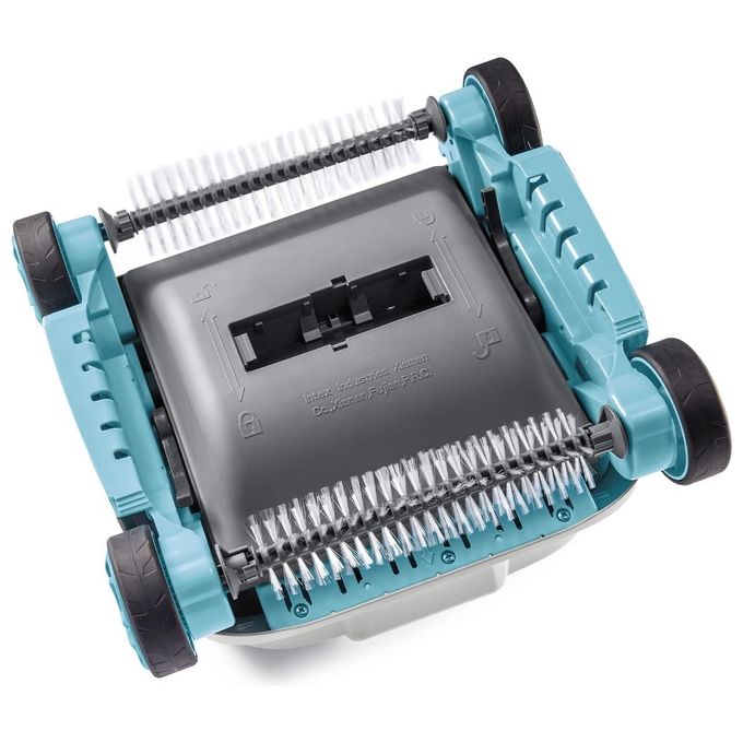 Intex 28005 ZX300 Deluxe Pulitore Automatico Piscina Fondo e Pareti Doppie Spazzole Rotanti Tubo 6.5 m Filtro 0.15 mm Capacita' 1.8 L colore Nero