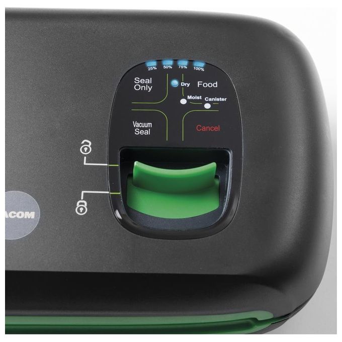 Macom VAC4000 Forever Fresh Macchina Sottovuoto Cordless Barra Sigillante 28 cm Autonomia 50 cicli USB colore Nero Verde