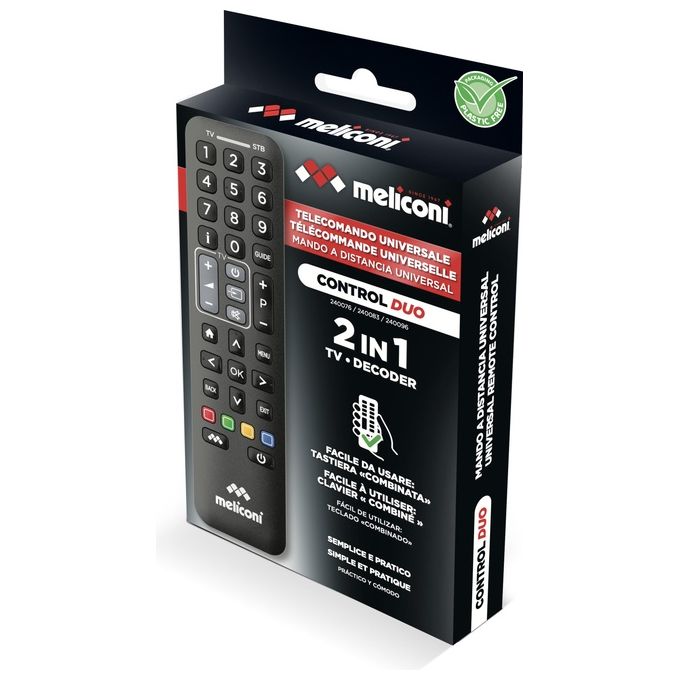 Meliconi Control duo  Telecomando universale 2 in 1 Compatibile con TV e Decoder esterni