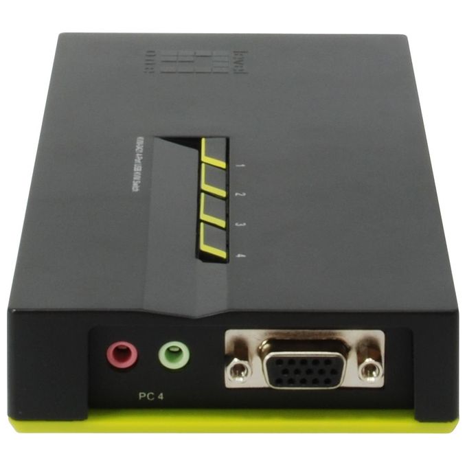LevelOne KVM-0421 Switch KVM USB 4 Porte con Supporto Audio Risoluzione 2048 x 1536 Pixel colore Nero Verde