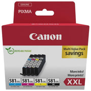 Canon 1998C007 CLI-581XXL Cartuccia d'inchiostro Multipack 4 pezzi 11.7 ml colore Nero Ciano Magenta Giallo
