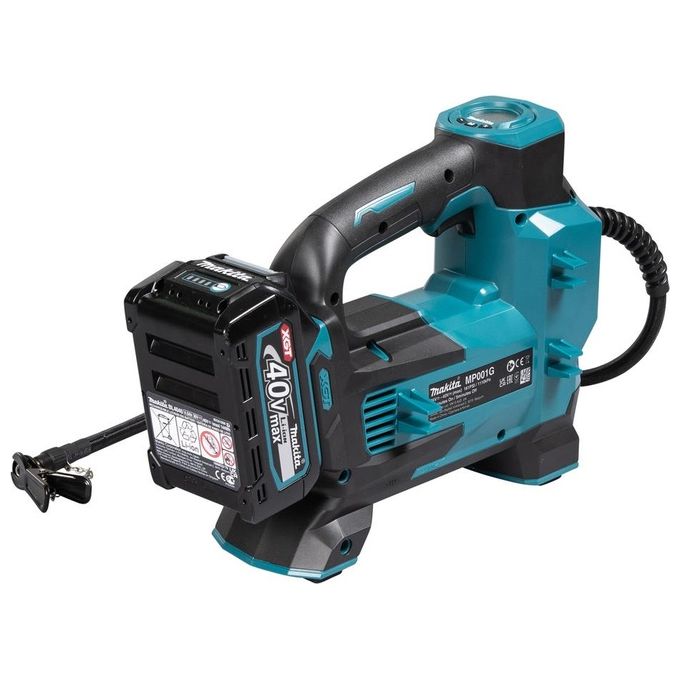 Makita MP001GZ Compressore Portatile a Batteria 40V max 11,1 bar 24 l-min con Display Digitale e Spegnimento Automatico colore Nero Blu