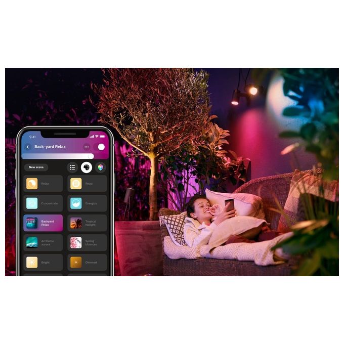 Philips Hue White and Color Lily Faretto da Esterno Estensione Integrata 8W Nero
