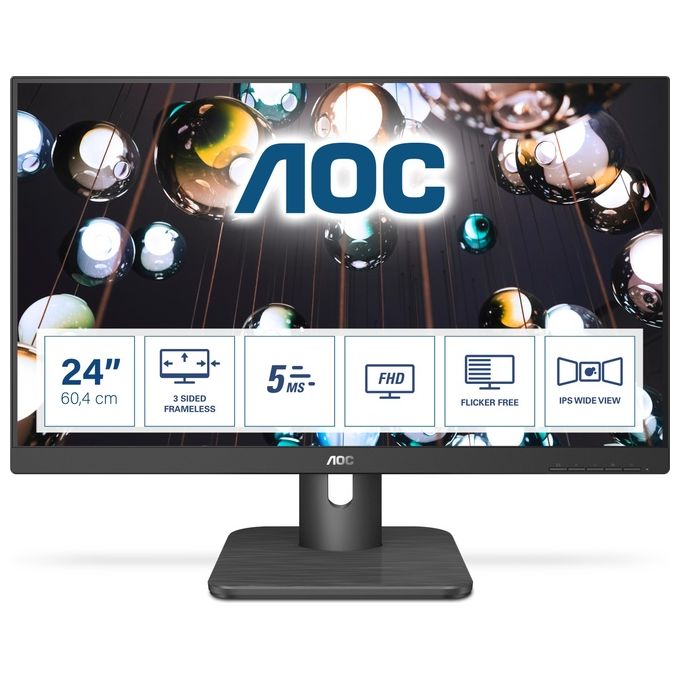 AOC Monitor 23.8'' WLED IPS Essential-Line 24E1Q 1920 x 1080 Full HD Tempo di Risposta 5 ms