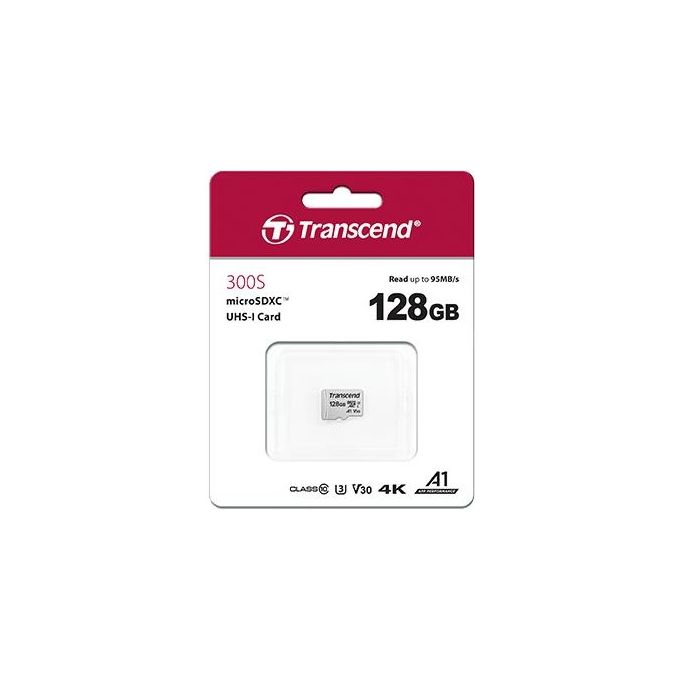 Transcend 300S MicroSDXC Scheda di Memoria da 128Gb Nand Class 10