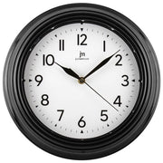 Lowell Orologio da Parete Nero 30cm Cassa in Abs Luce Led Attivabile Movimento Continuo