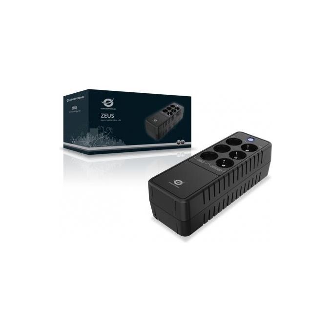 Conceptronic ZEUS05E Gruppo di continuita' UPS Standby Offline 650 VA 360 W 6 Prese AC Tipo F 2 Porte RJ45 colore Nero