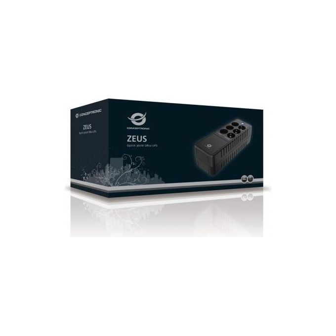 Conceptronic ZEUS05E Gruppo di continuita' UPS Standby Offline 650 VA 360 W 6 Prese AC Tipo F 2 Porte RJ45 colore Nero