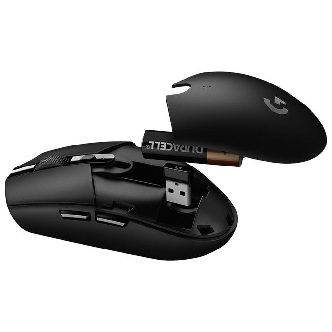 Logitech G305 Lightspeed Mouse Gaming Wireless Sensore HERO 12000 DP 6 Pulsanti Programmabili Nero