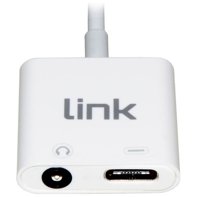 Link Adattatore Splitter Usb-C Maschio per Ricarica Smartphone e Audio con Microfono per Telefonate e Musica 15cm