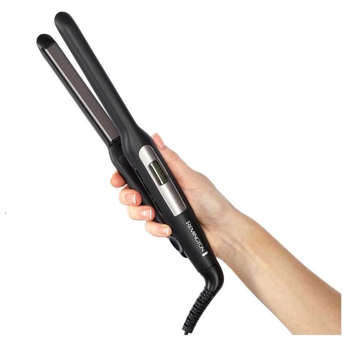 Remington S5515 Piastra per Capelli Pro-Ceramic Extra Slim Piastre Extra Sottili Rivestimento in Ceramica Avanzata 9 Impostazioni Temperatura 150-230°C Riscaldamento Rapido in 15 Secondi colore Nero