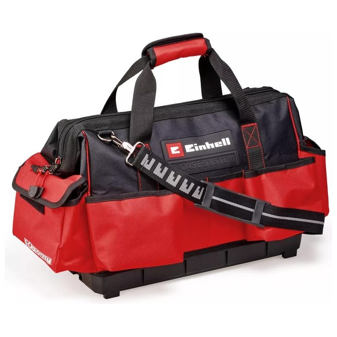 Einhell 4540036 E-Case Borsa Porta Attrezzi Sistema Modulare Portata 30 Kg 6 Tasche colore Nero Rosso