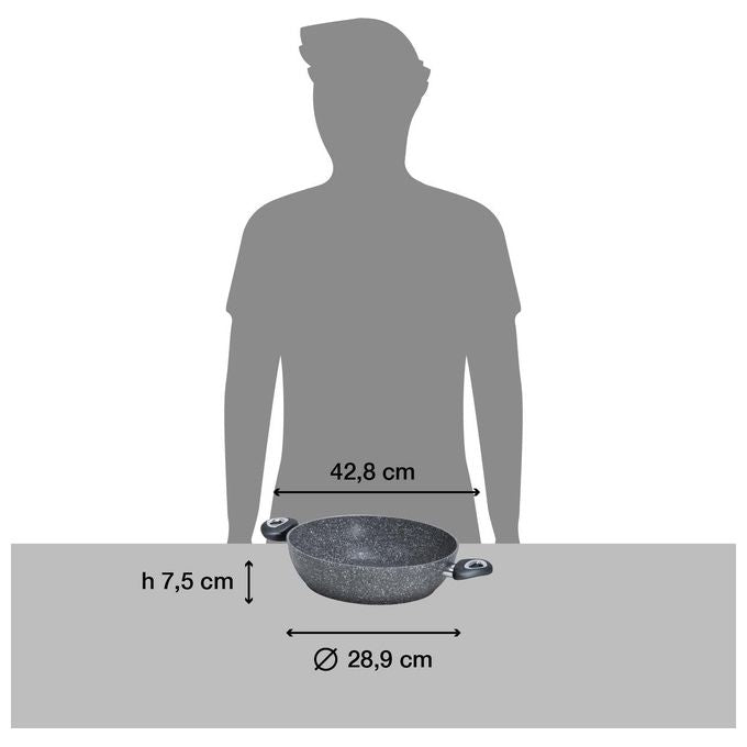 Aeternum Tegame Madame Petravera Grigio Pietra 28cm