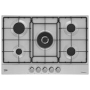 Beko HIAW75224SXE Piano cottura a gas 75 cm 5 fuochi 1 Wok High Efficiency PractiClean colore Inox