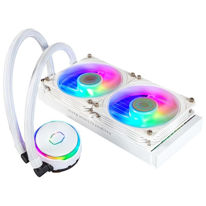 Cooler Master MLY-D24M-A23PZ-RW MasterLiquid PL240 Flux Kit di raffreddamento a liquido 12 cm 2 ventole PWM pompa 210000 h colore Bianco