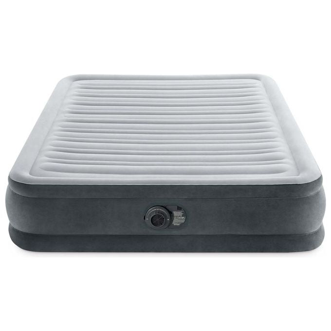 Intex 67768ND DuraBeam Comfort Plush Materasso Gonfiabile Piazza e Mezza 137x191x33 cm Pompa Elettrica Integrata 272 Kg colore Grigio
