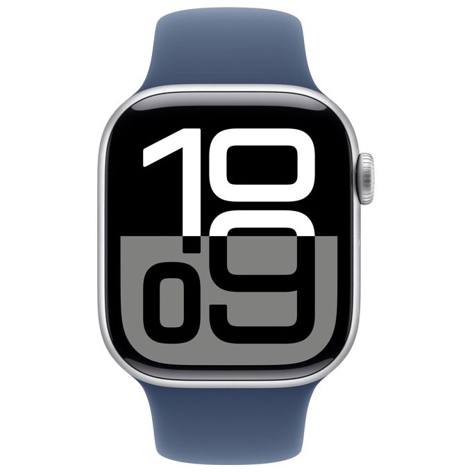 Apple Watch Series 10 GPS 42mm, Cassa Alluminio Argento, Sport Loop Denim